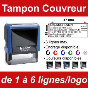 Tampon Couvreur 6 lignes/logo