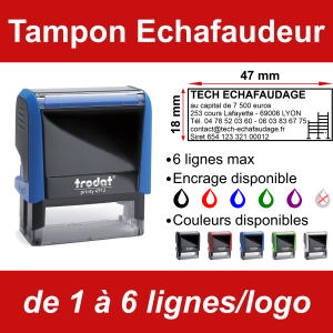 Tampon Echafaudeur 6 lignes/logo