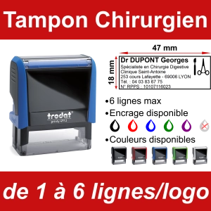 Tampon Chirurgien 6 lignes/logo