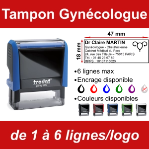 Tampon Gynécologue 6 lignes/logo