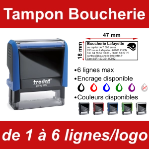 Tampon Boucherie 6 lignes/logo