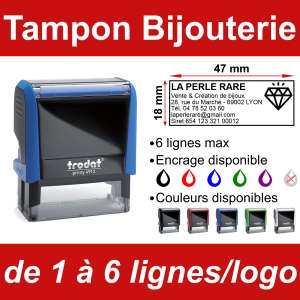 Tampon Bijouterie 6 lignes/logo