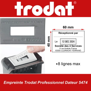 Empreinte Trodat Professionnel Dateur 5474