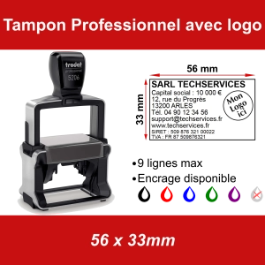 Tampon Professionnel avec logo 56x33mm
