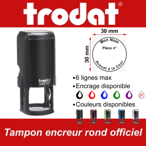 Tampon encreur rond officiel
