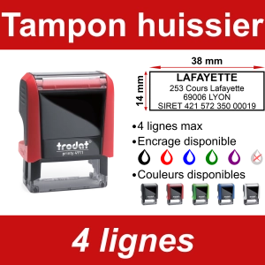 Tampon huissier 4 lignes