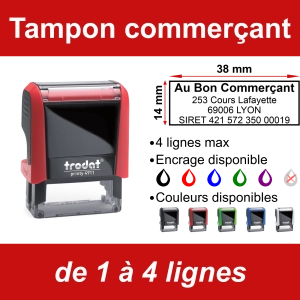 Tampon commercant 4 lignes