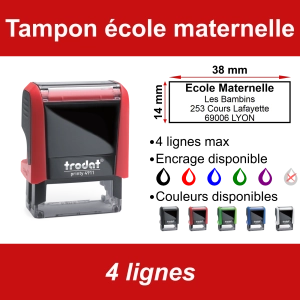 Tampon école maternelle 4 lignes