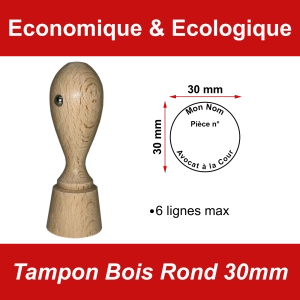 Tampon Bois Rond 30mm