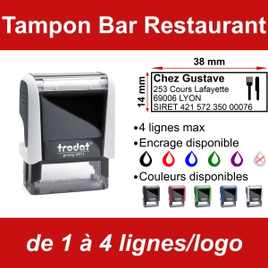 Tampon Bar Restaurant 4 lignes/logo