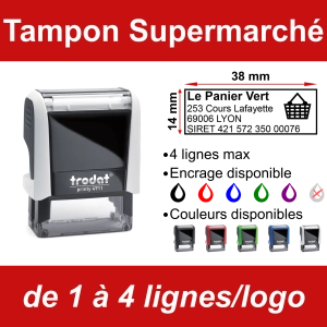 Tampon Supermarché 4 lignes/logo