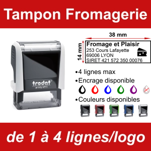 Tampon Fromagerie 4 lignes/logo