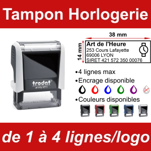 Tampon Horlogerie 4 lignes/logo