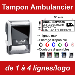 Tampon Ambulancier 4 lignes/logo