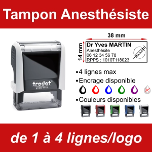 Tampon Anesthésiste 4 lignes/logo