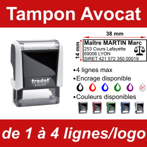 Tampon Avocat 4 lignes/logo