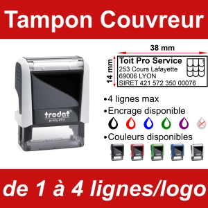 Tampon Couvreur 4 lignes/logo
