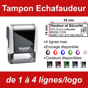 Tampon Echafaudeur 4 lignes/logo