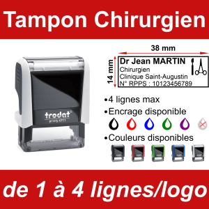 Tampon Chirurgien 4 lignes/logo