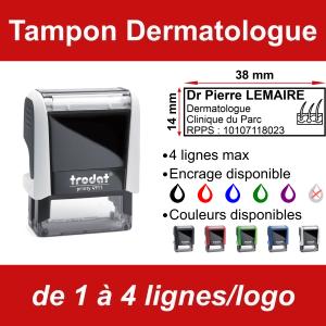 Tampon Dermatologue 4 lignes/logo