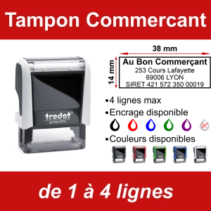 Tampon Commercant 4 lignes