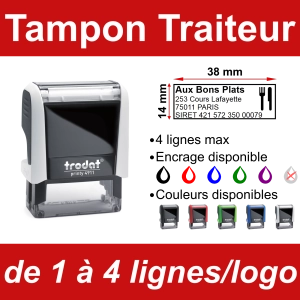 Tampon traiteur 4lignes/logo