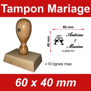 Tampon personnalisé Mariage 60x40mm