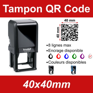 Tampon encreur QR code 40x40mm