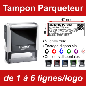 Tampon Parqueteur 6 lignes/logo