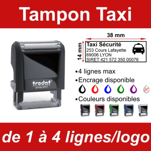 Tampon Taxi 4 lignes/logo