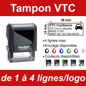Tampon VTC 4 lignes/logo