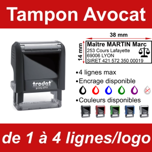 Tampon Avocat 4 lignes/logo