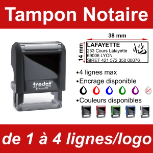 Tampon Notaire 4 lignes/logo