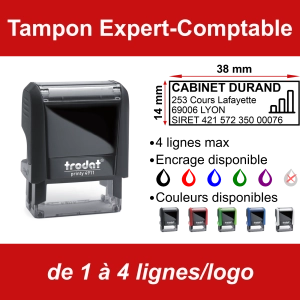 Tampon Expert-Comptable 4 lignes/logo