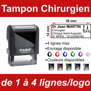 Tampon Chirurgien 4 lignes/logo