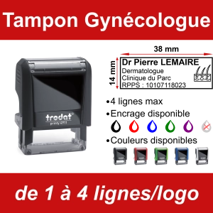 Tampon Dermatologue 4 lignes/logo
