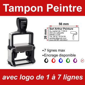 Tampon professionnel peintre 7lignes/logo