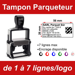 Tampon professionnel Parqueteur 7 lignes/logo