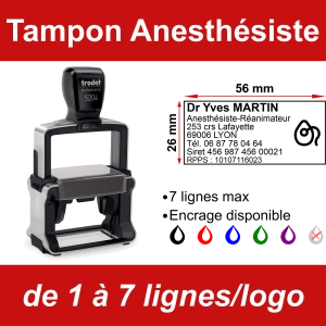 Tampon professionnel Anesthésiste 7 lignes/logo