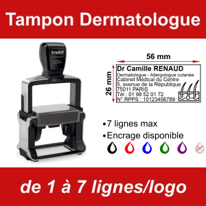 Tampon professionnel Dermatologue 7 lignes/logo