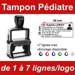 Tampon professionnel Pédiatre 7 lignes/logo