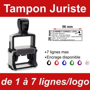 Tampon professionnel Juriste 7 lignes/logo