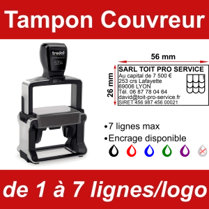Tampon professionnel Couvreur 7 lignes/logo