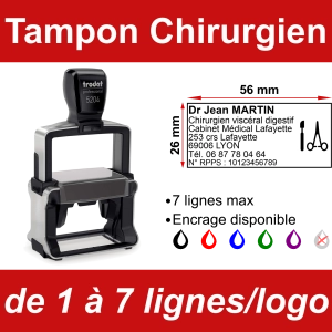 Tampon professionnel Chirurgien 7 lignes/logo