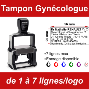 Tampon professionnel Gynécologue 7 lignes/logo