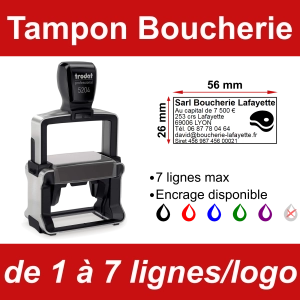 Tampon professionnel Boucherie 7 lignes/logo