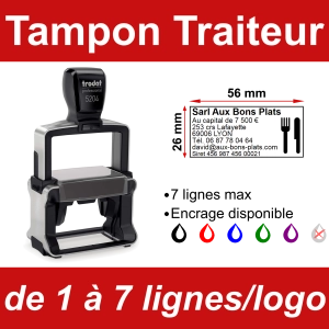 Tampon professionnel Traiteur 7lignes/logo