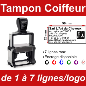 Tampon professionnel Coiffeur 7 lignes/logo