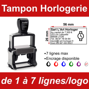 Tampon professionnel Horlogerie 7 lignes/logo
