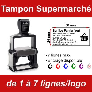 Tampon professionnel Supermarché 7 lignes/logo
